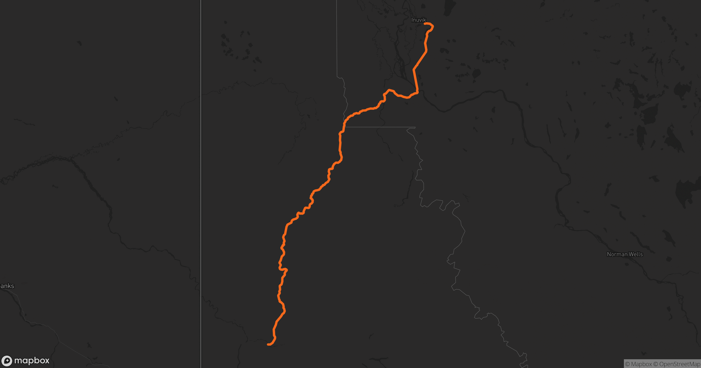 Mapa de Dempster Highway
