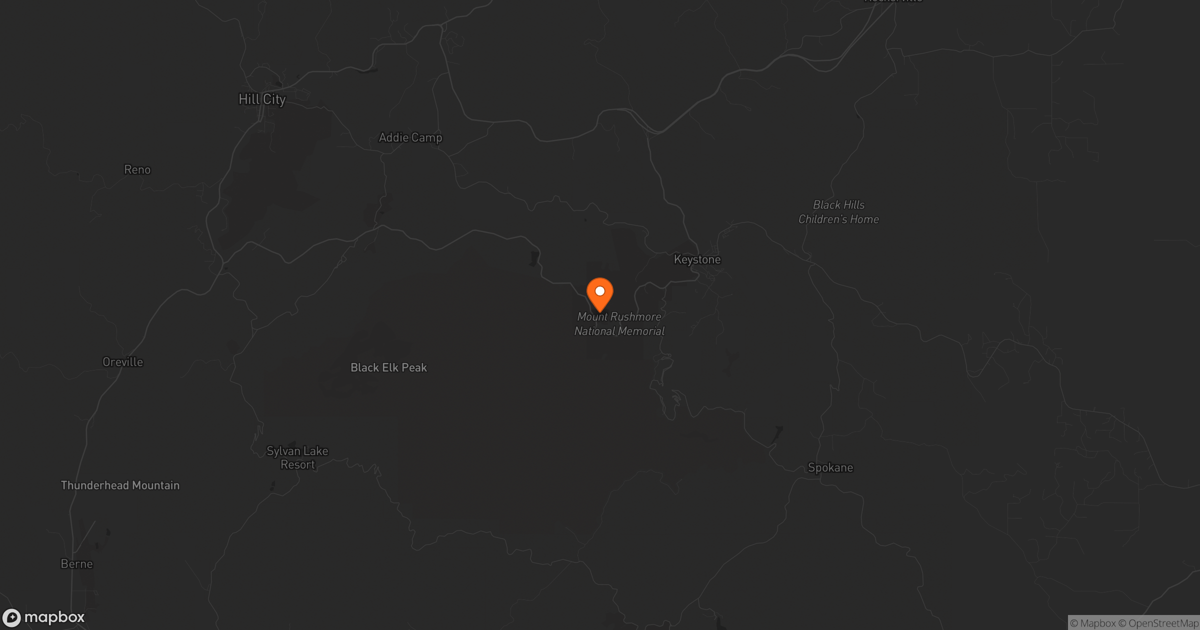 Mapa de Monte Rushmore