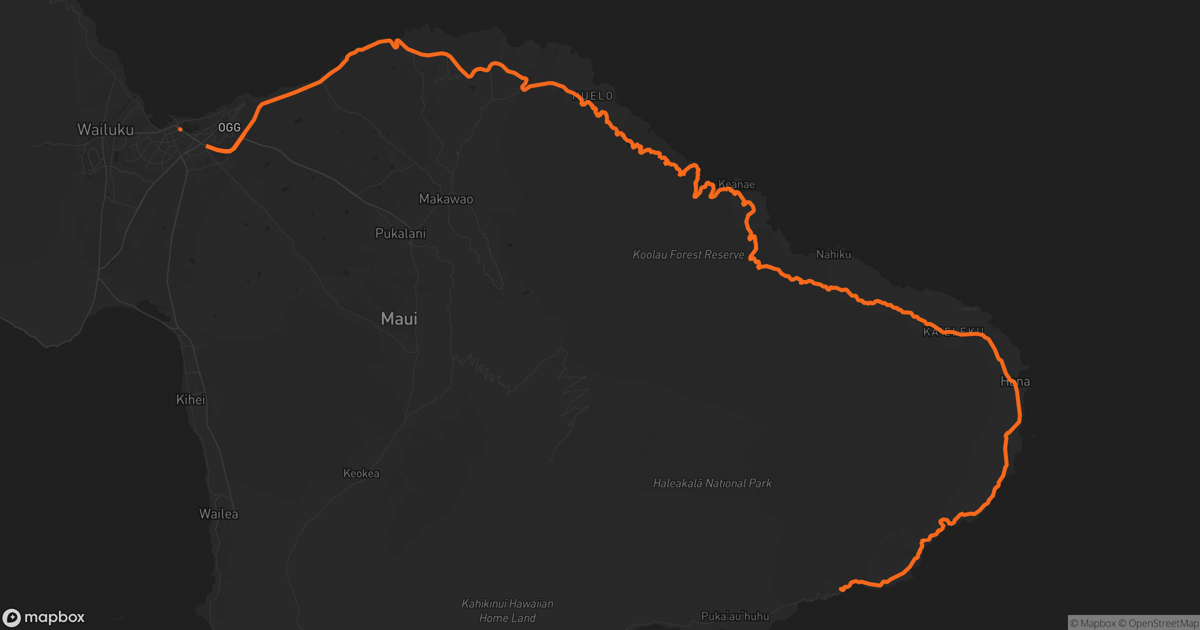 Mapa de Camino a Hana